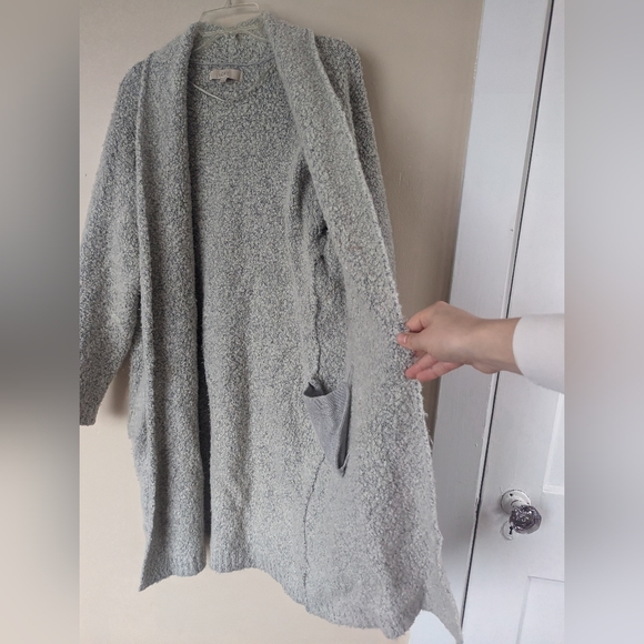 LOFT Wool & Alpaca Blend Long Oversized Cardigan Sweater, Gray (SIZE XS/S) - Picture 8 of 13